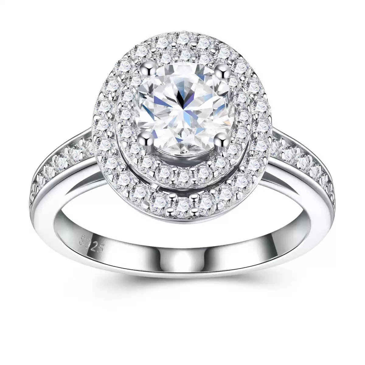 Celestial Crown Double-Halo Moissanite Ring