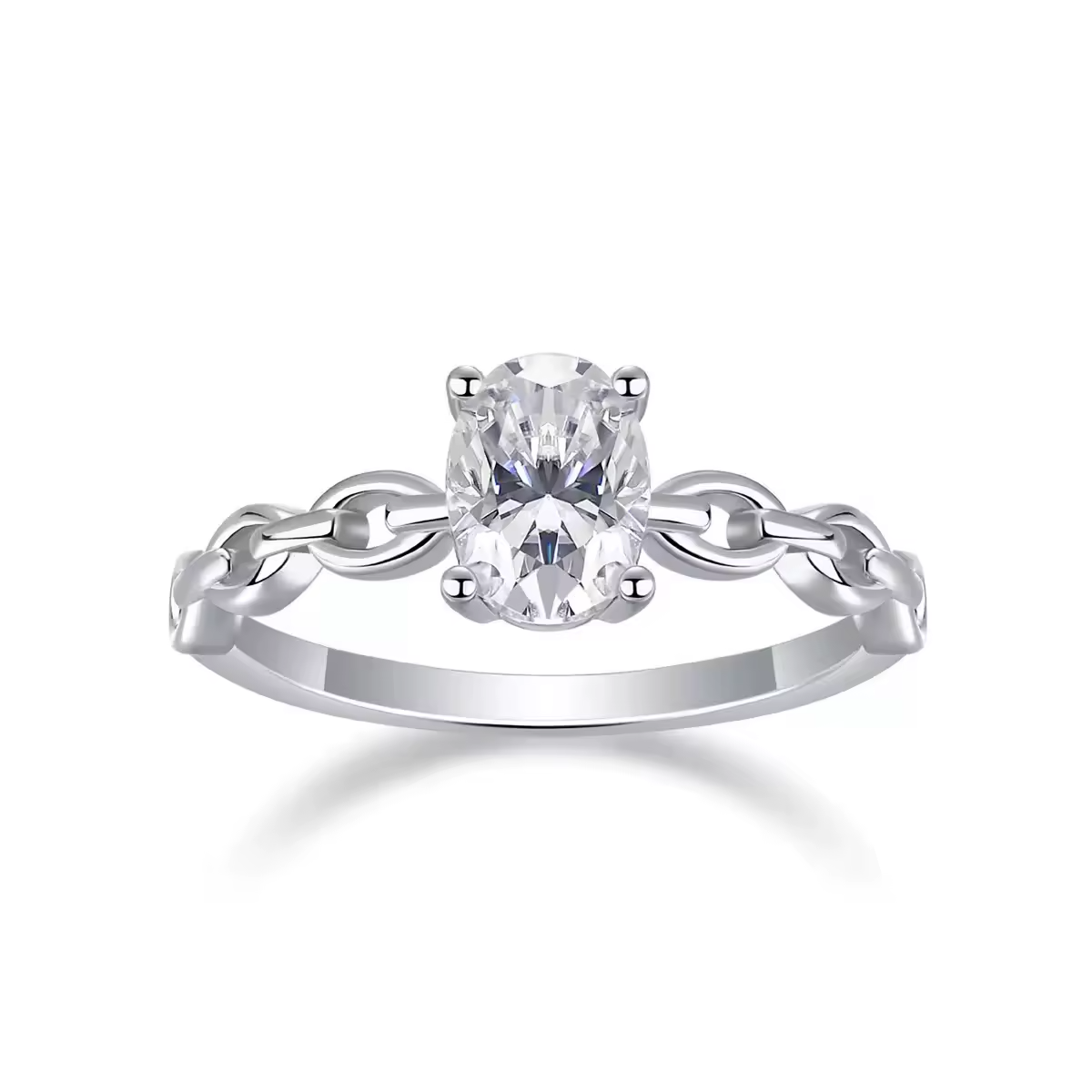 Infinity Promise Oval Moissanite Ring