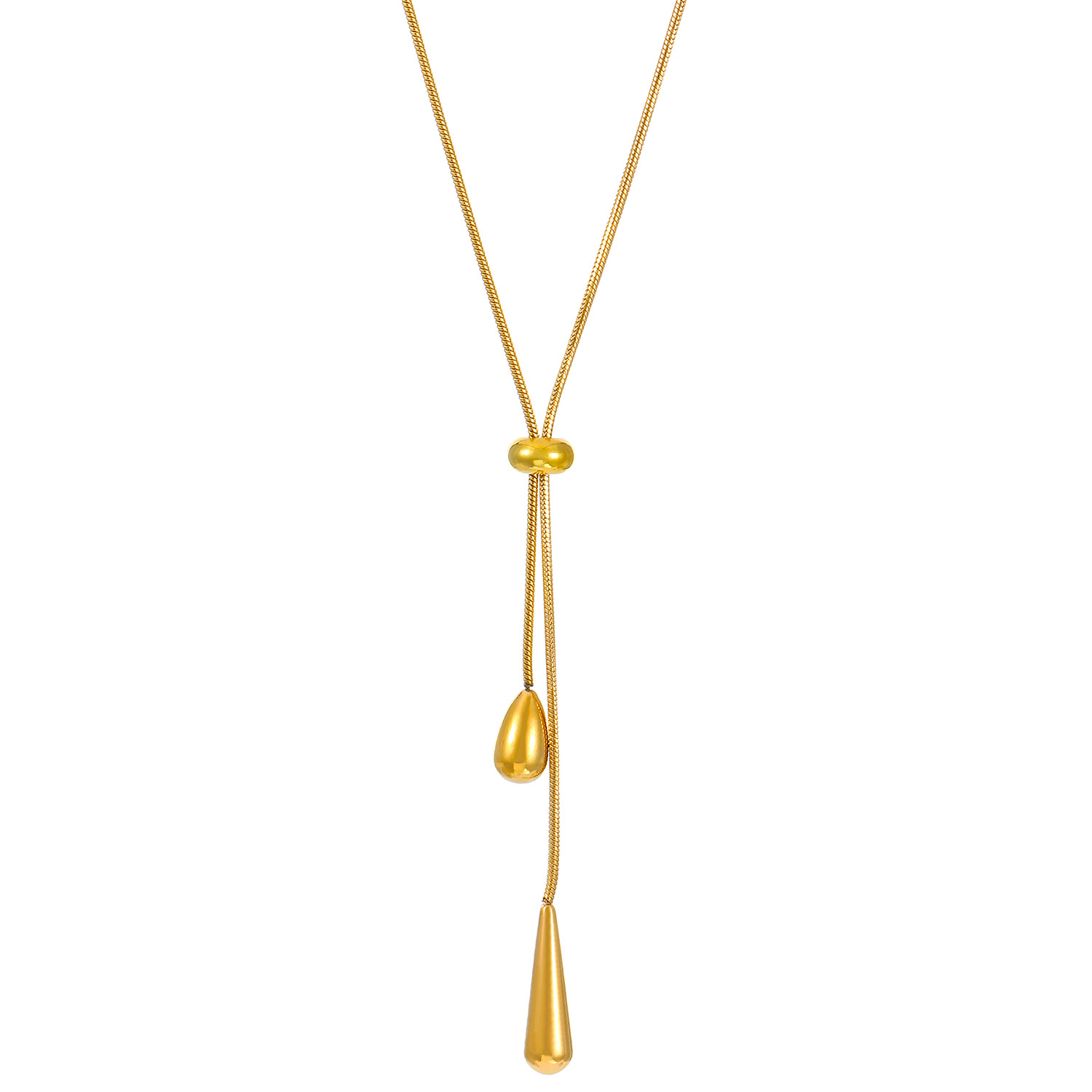 Golden Teardrop Slider Necklace